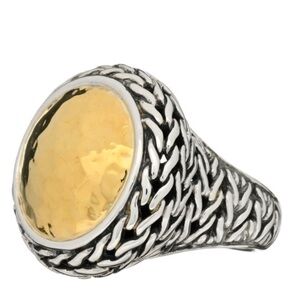John Hardy Palu Sterling Silver and Gold Statement Ring